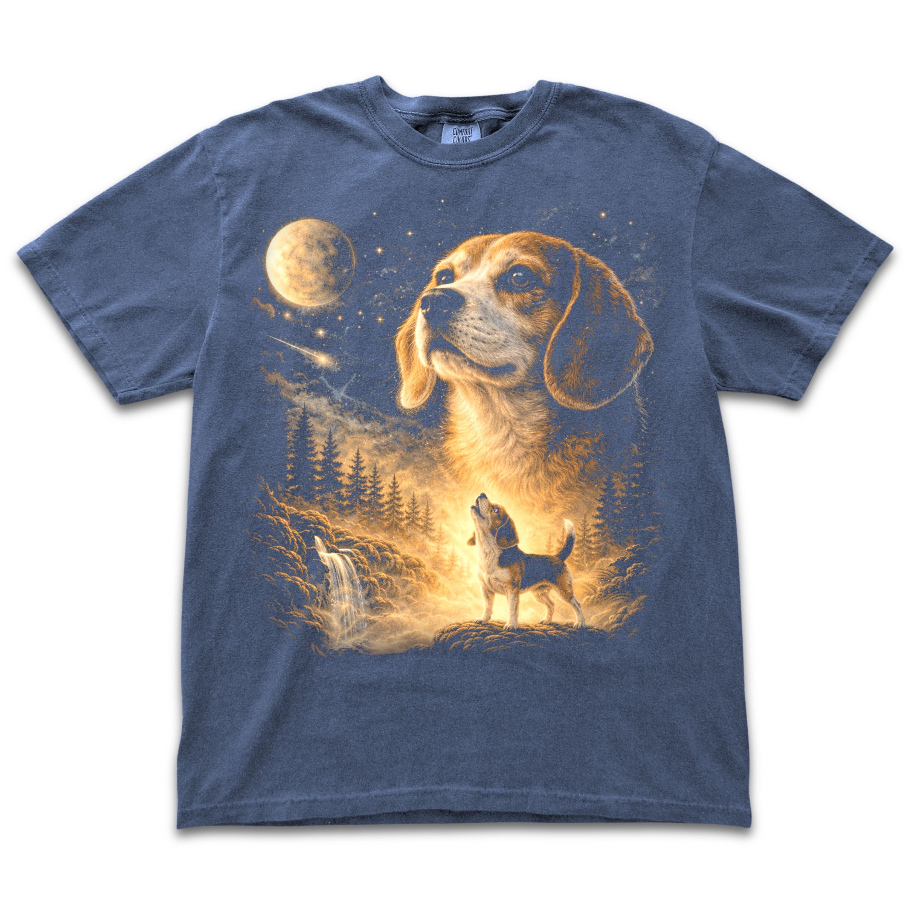 Beagle Howling to the Moon