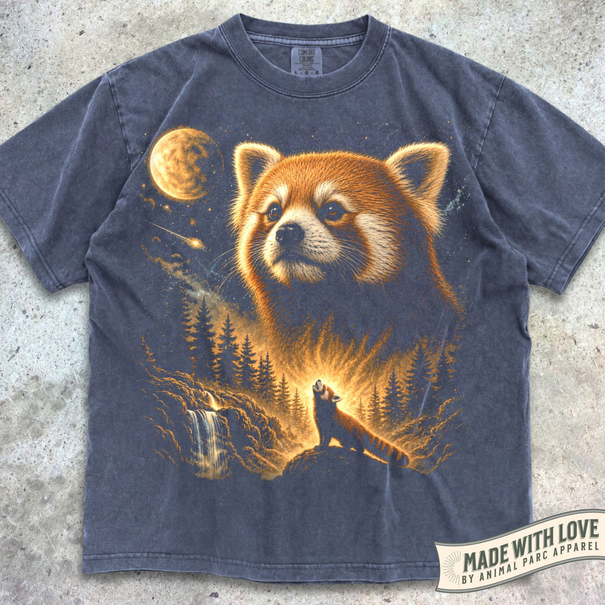 Red Panda Howling Moon Tee