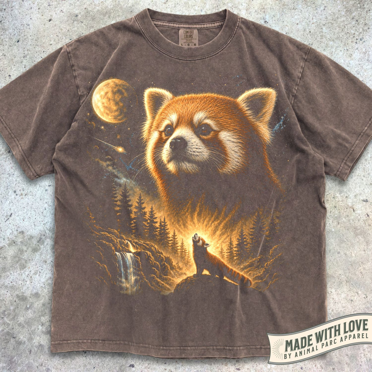 Red Panda Howling Moon Tee