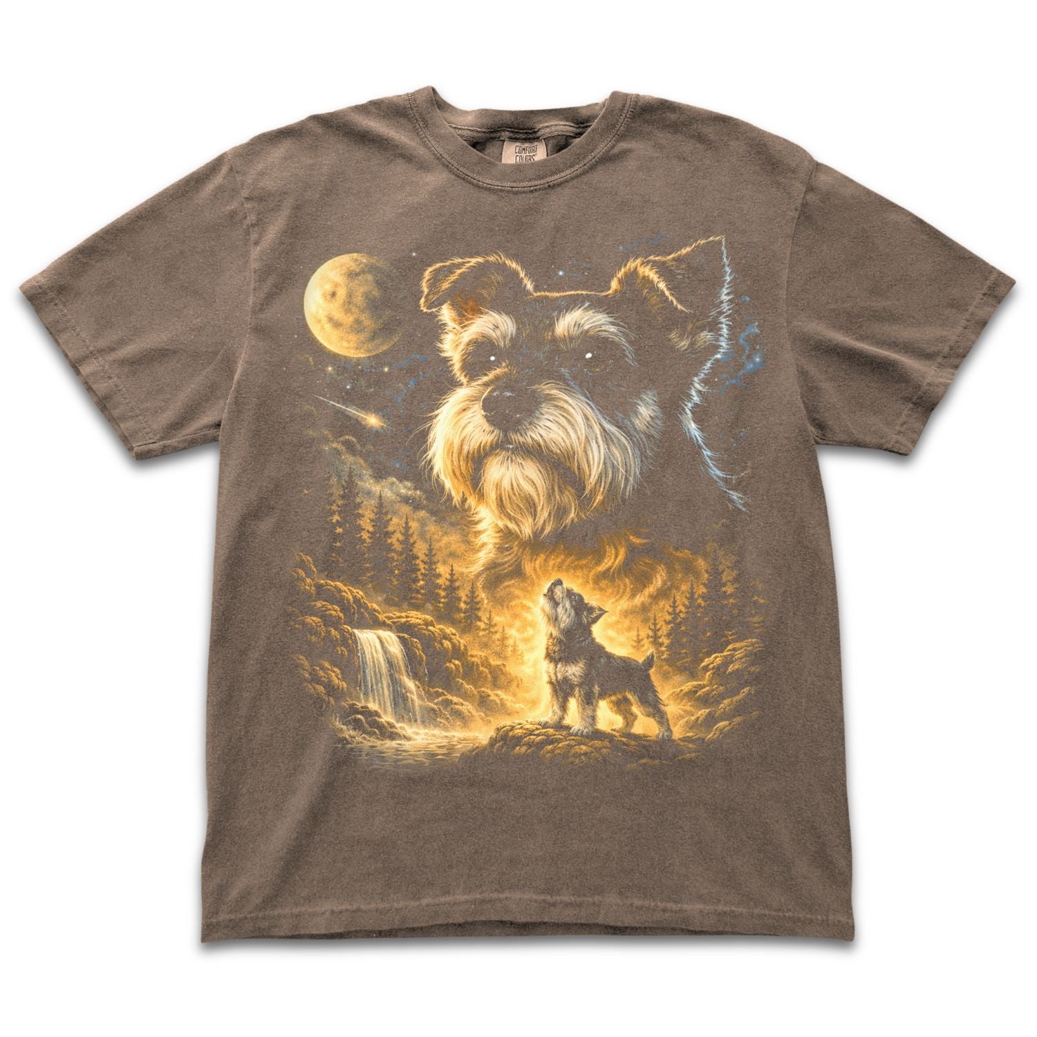 Miniature Schnauzer Howling to the Moon