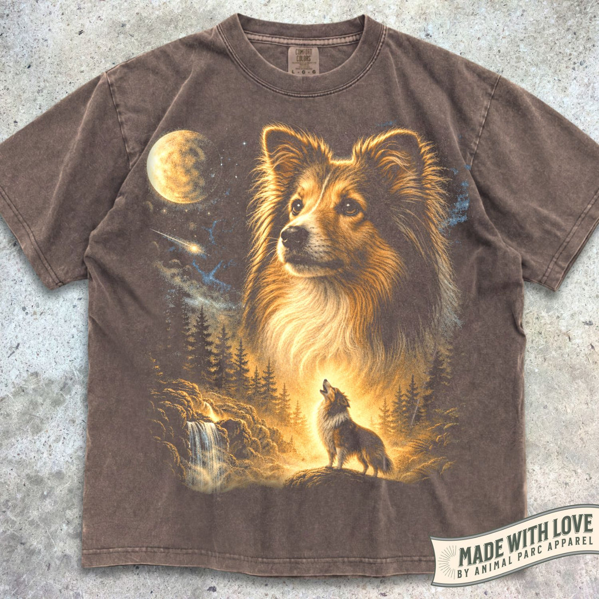 Sheltie Howling Moon Tee