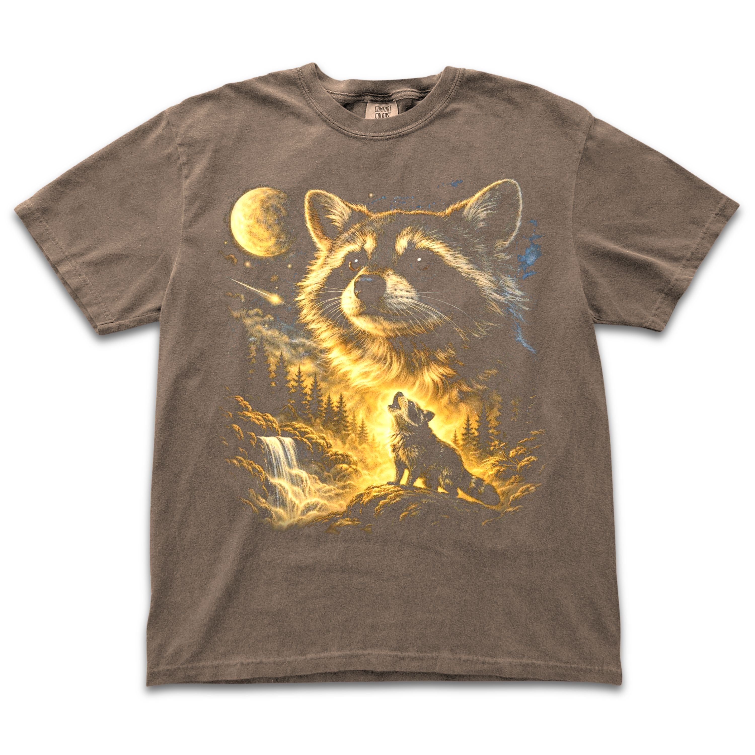 Raccoon Howling to the Moon