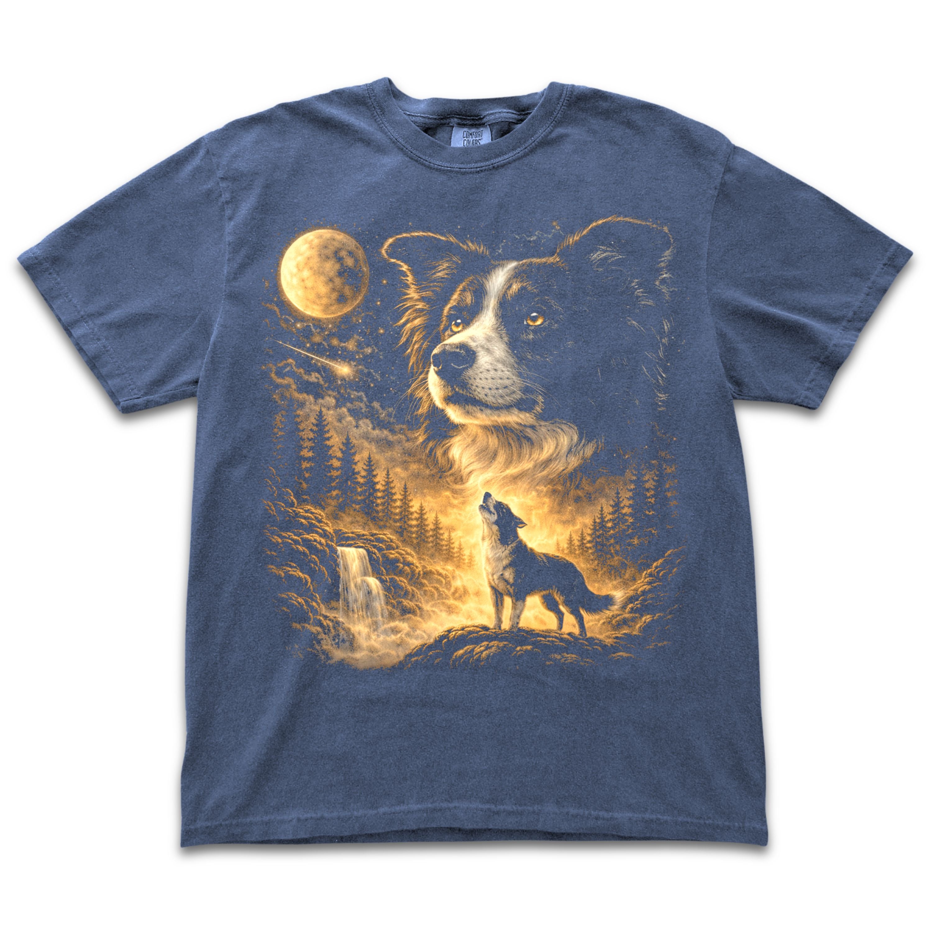 Border Collie Howling To The Moon