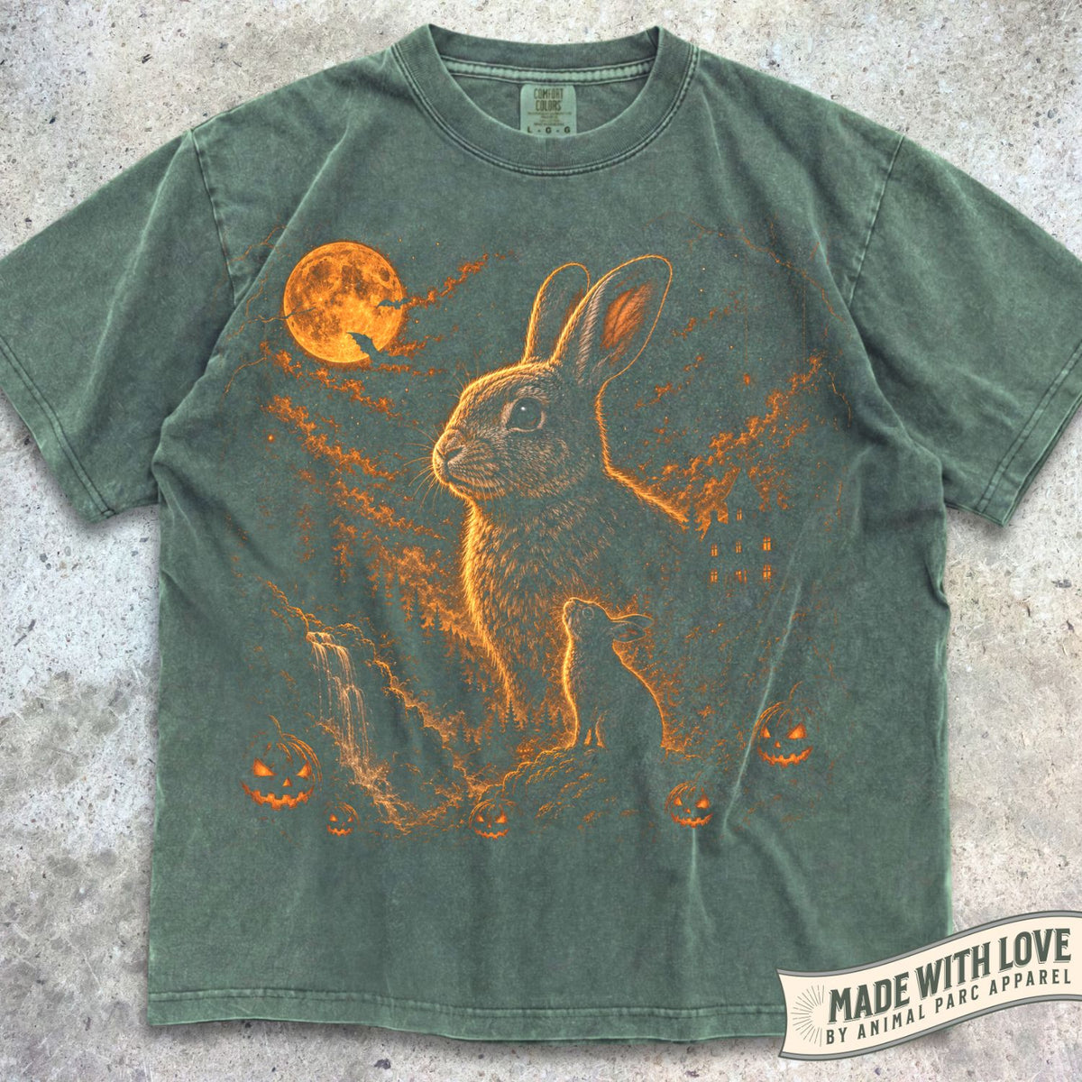 Halloween Rabbit Howling Moon Tee