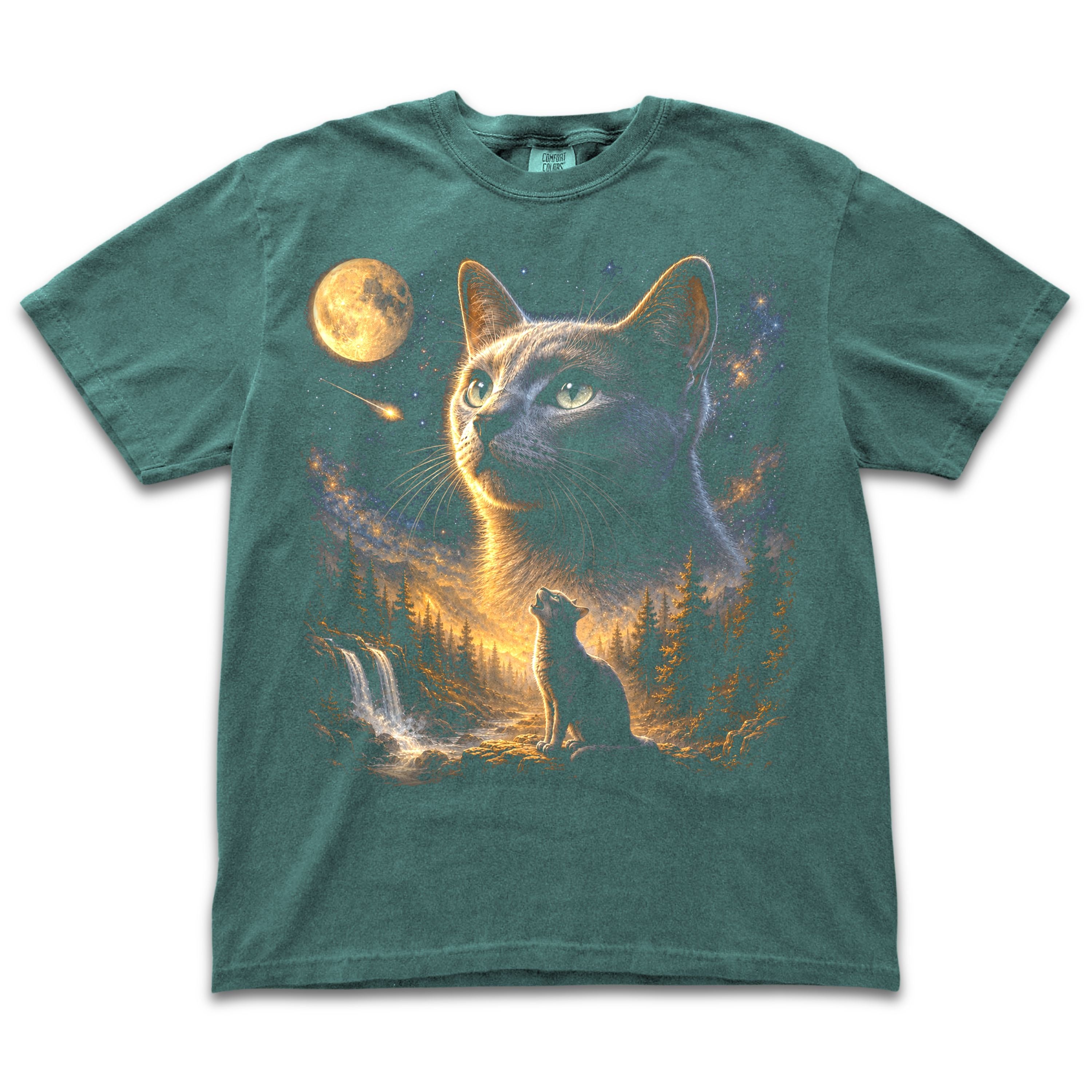 Russian Blue Cat Howling to the Moon