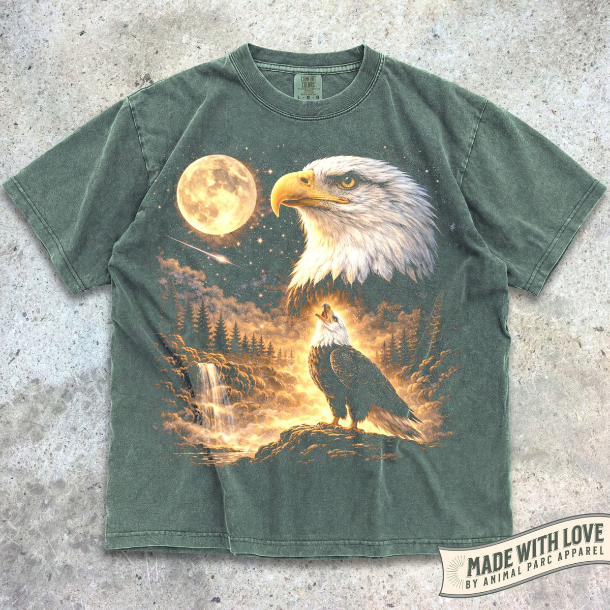Bald Eagle Howling Moon Tee