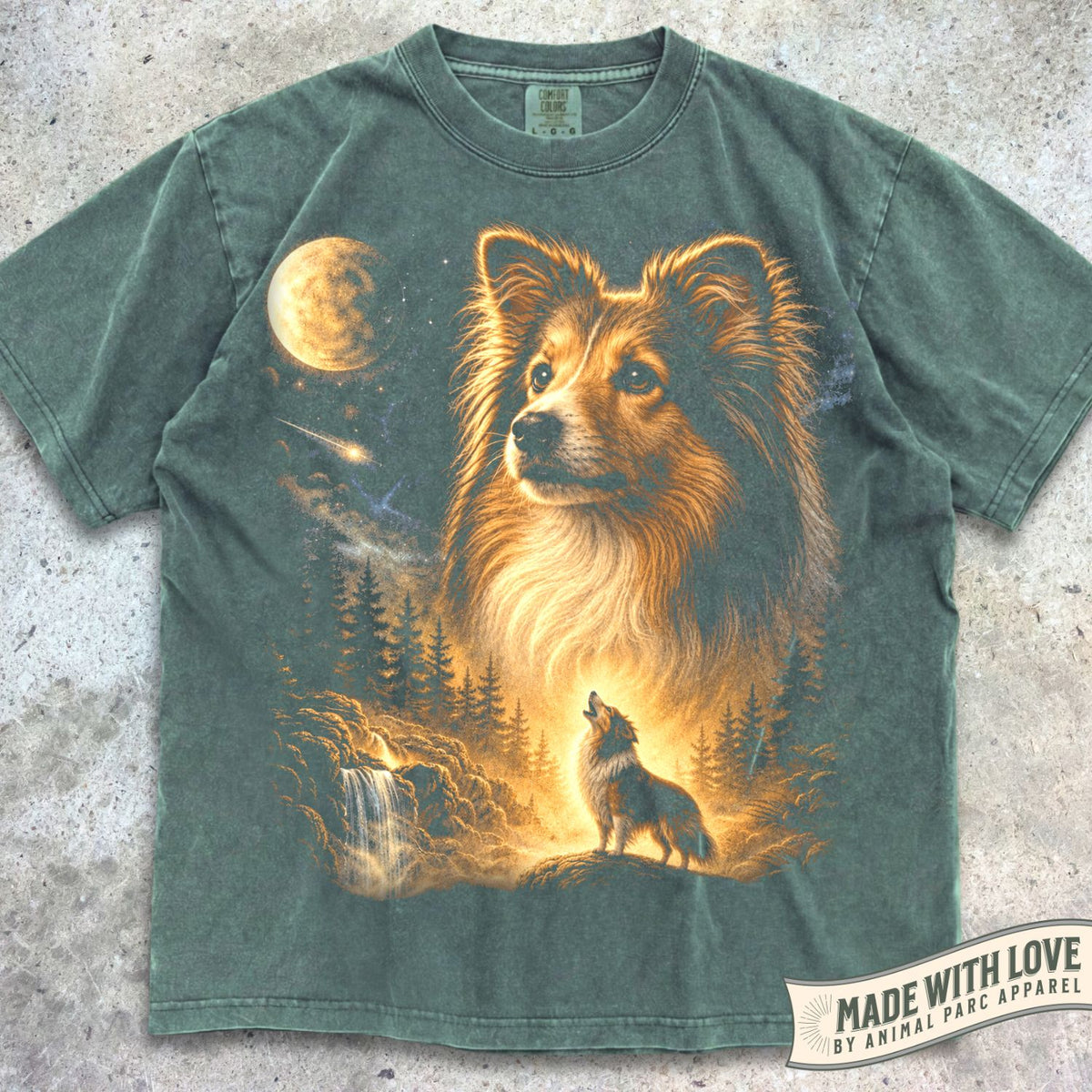 Sheltie Howling Moon Tee