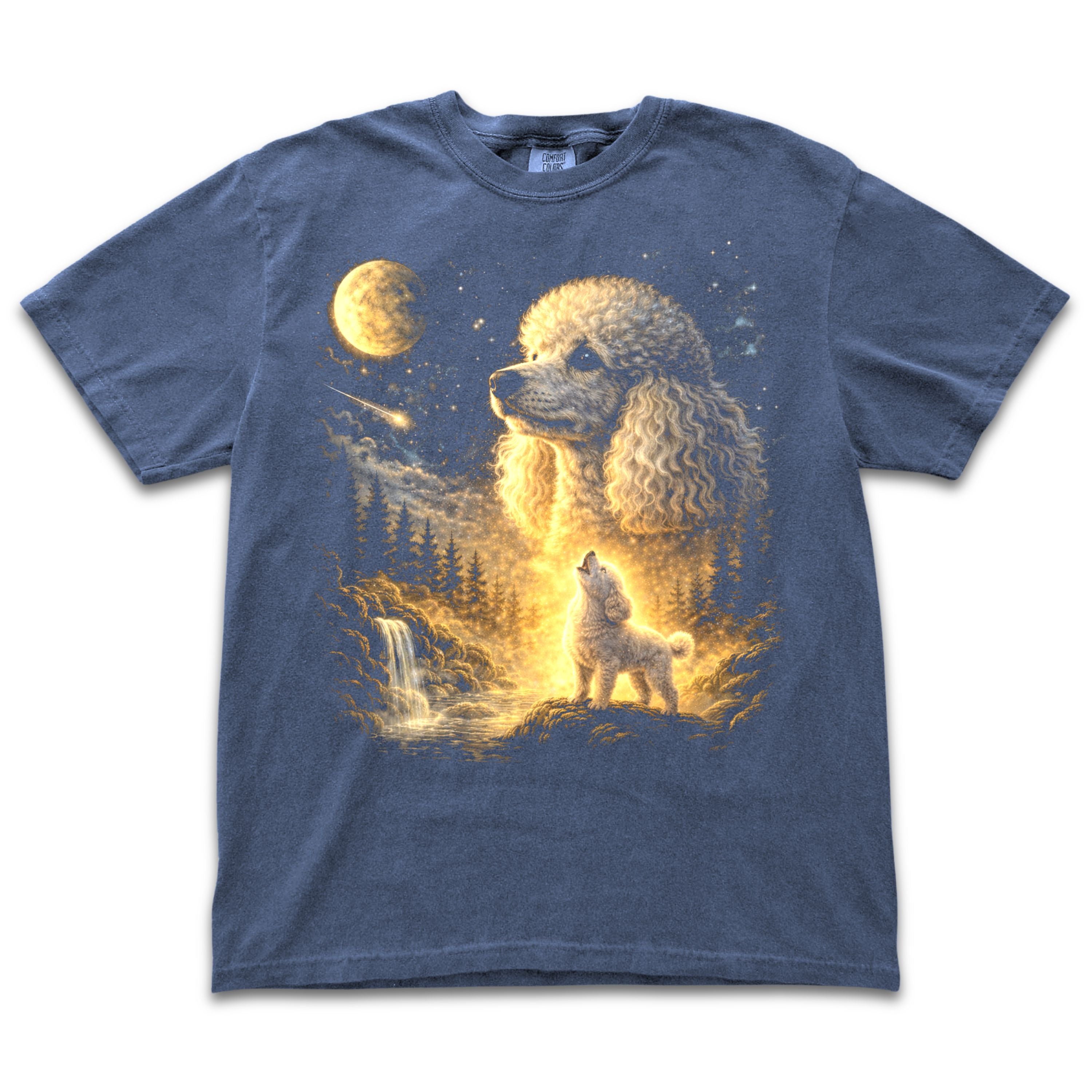 Poodle Howling to the Moon