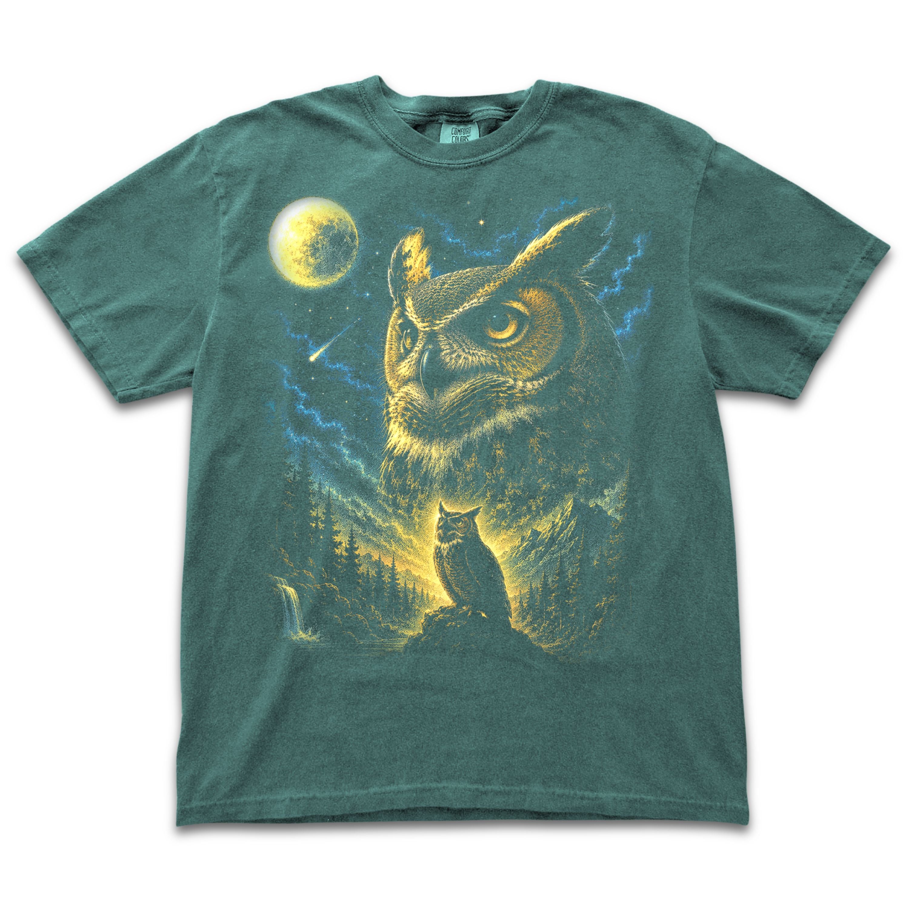 Great Horned Owl in Moonlight