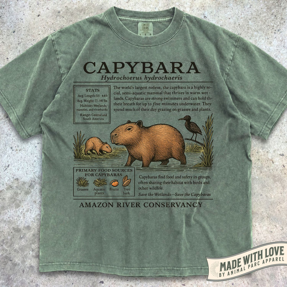 Capybara Zoology Tee