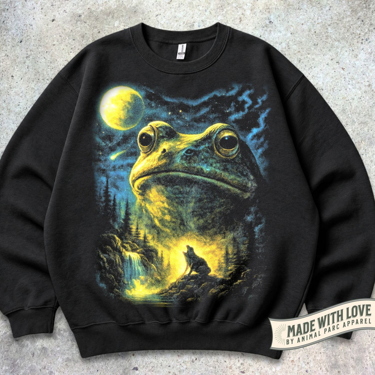 Frog Howling Moon Crewneck