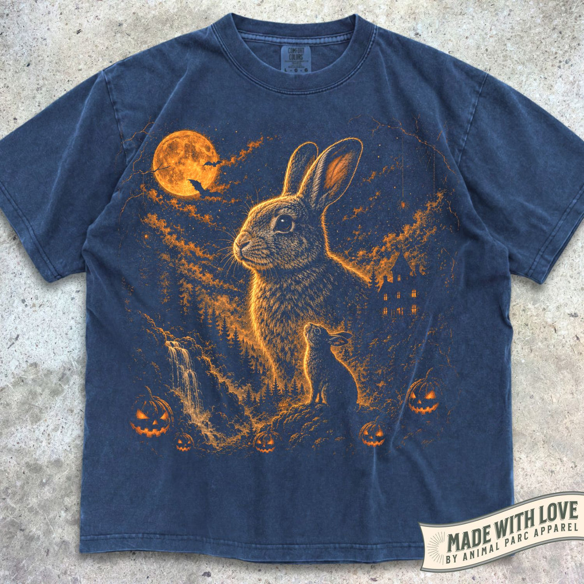 Halloween Rabbit Howling Moon Tee