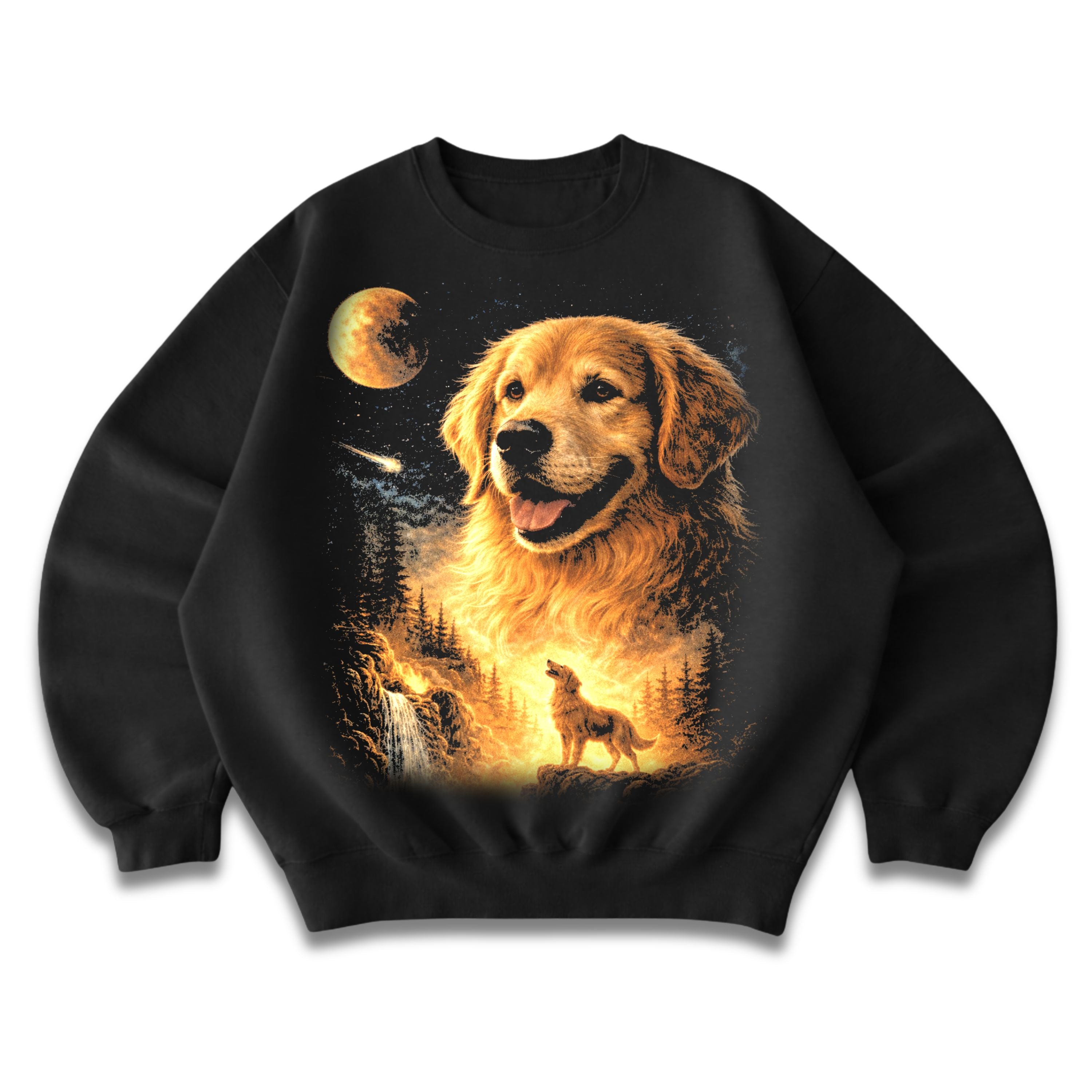 Golden Retriever Moonlight Crewneck