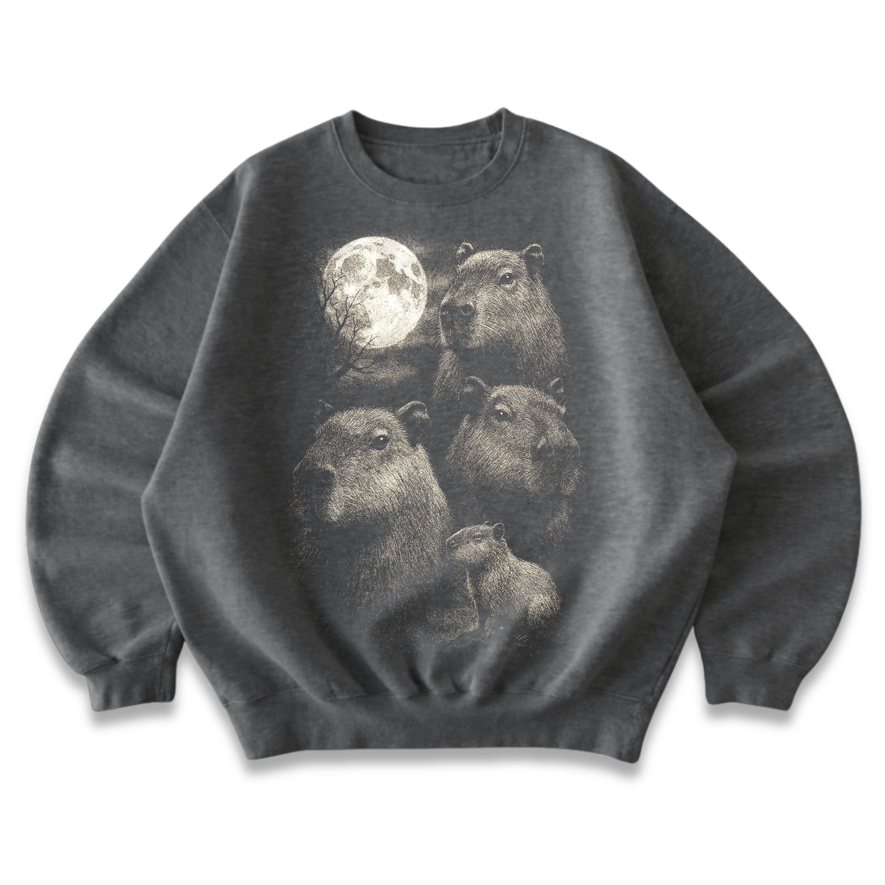 Capybaras Full Moon Crewneck