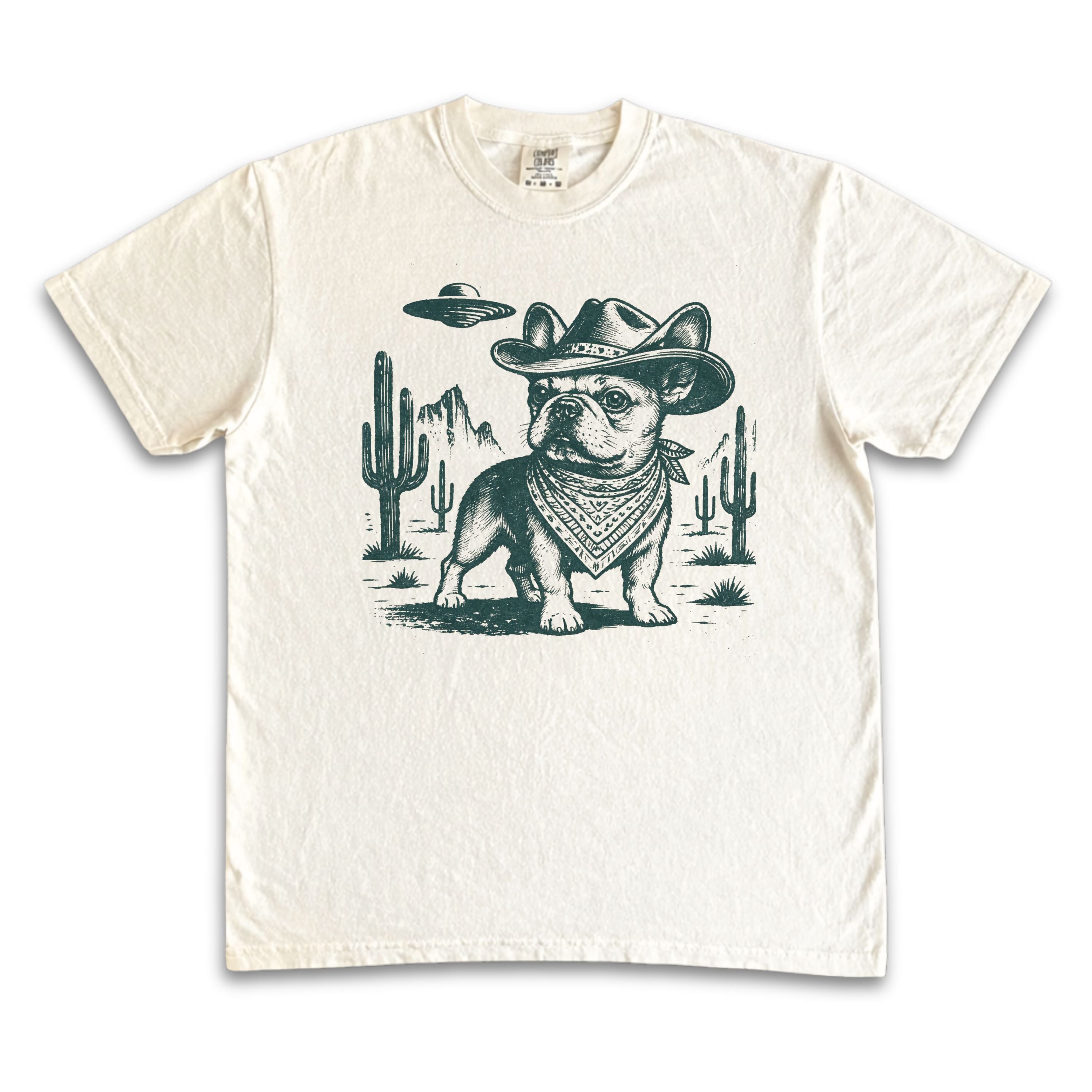 Frenchie Cowboy Abduction Tee