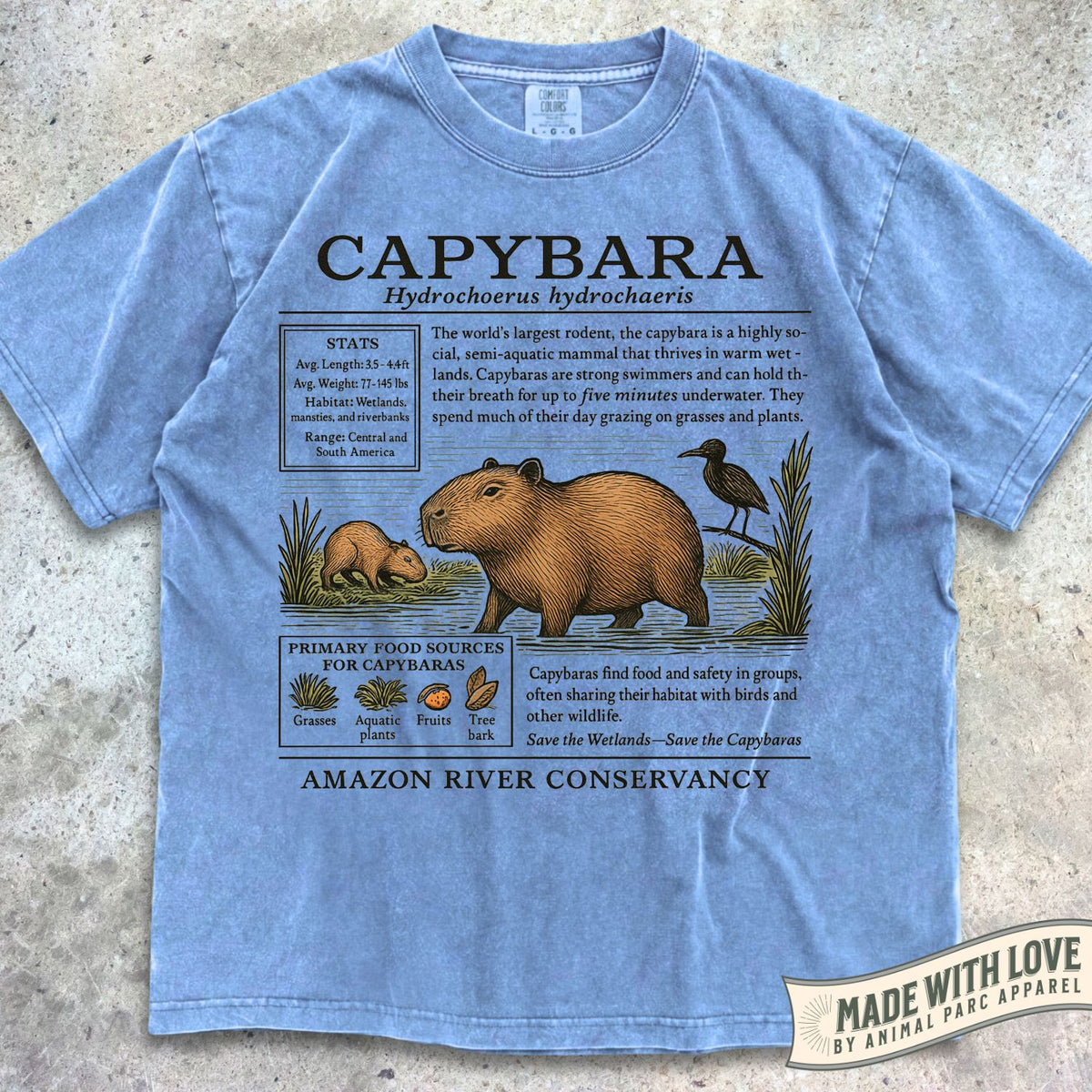 Capybara Zoology Tee