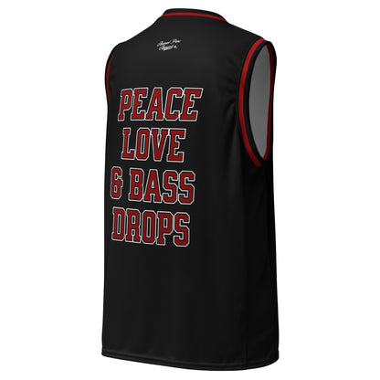 Peace, Love & Bass Drops - Jersey Black/Red