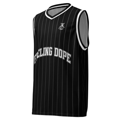 Feeling Dope - Pinstripes Basketball Jersey - Black